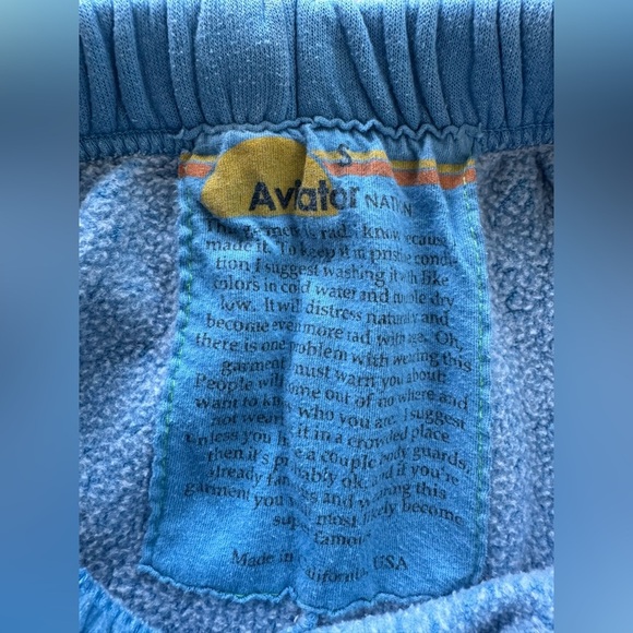 Aviator Nation Rainbow Stitch Sweatpants ocean S - Picture 5 of 7